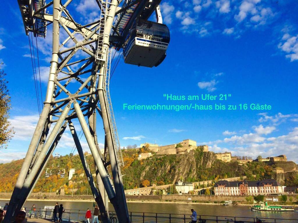 Apartmán Haus Am Ufer Mit Rheinpanoramablick Koblenc Exteriér fotografie